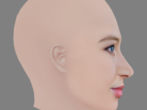 Anna Maria Muhe Head - No Hair - Low poly head for game 3D 模型
