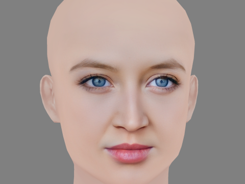 Anna Maria Muhe Head - No Hair - Low poly head for game 3D 模型