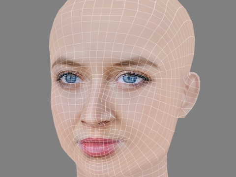Anna Maria Muhe Head - No Hair - Low poly head for game 3D 模型