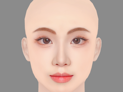 Lee Joo eun Head - No Hair - Low poly head for game 3D 模型