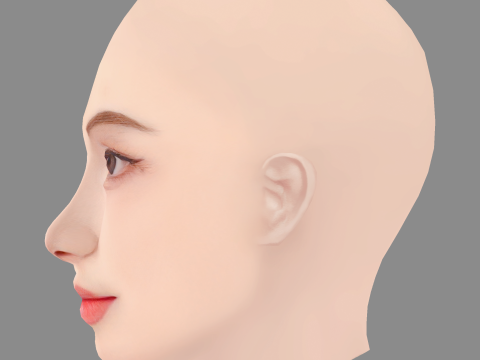 Lee Joo eun Head - No Hair - Low poly head for game 3D 模型