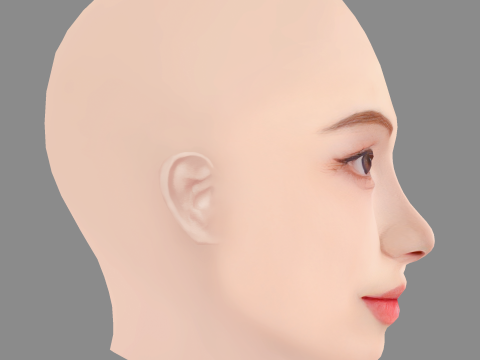 Lee Joo eun Head - No Hair - Low poly head for game 3D 模型