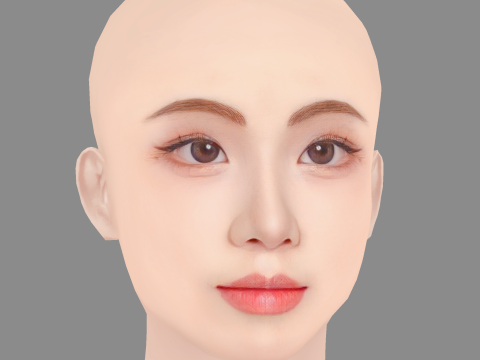 Lee Joo eun Head - No Hair - Low poly head for game 3D 模型