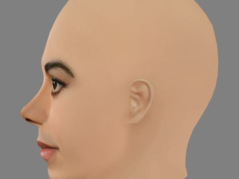 Michael Jackson Head - Low poly head for game Model 3D