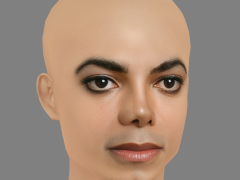 Michael Jackson Head - Low poly head for game Model 3D