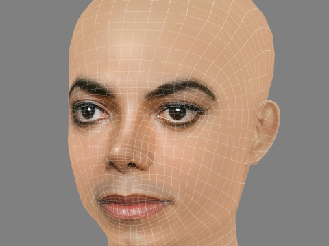 Michael Jackson Head - Low poly head for game Model 3D