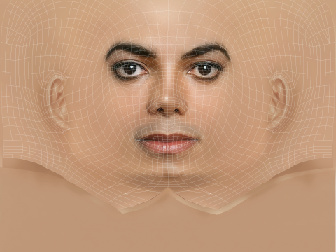 Michael Jackson Head - Low poly head for game Model 3D