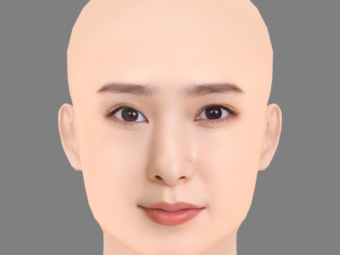 Tao Tsuchiya Head - No Hair - Low poly head for game Model 3D