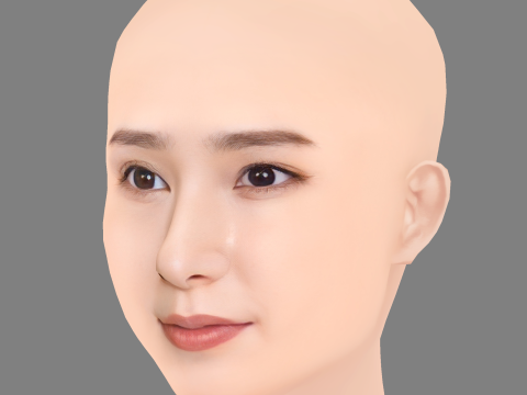 Tao Tsuchiya Head - No Hair - Low poly head for game Model 3D