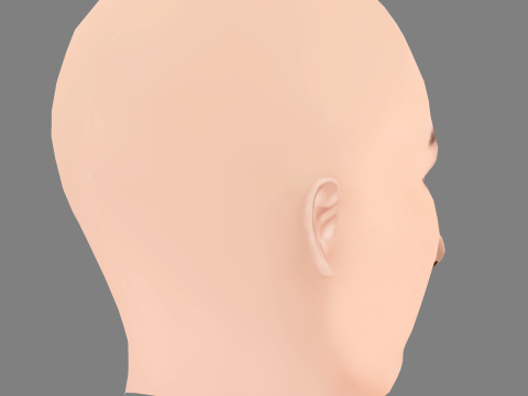 Tao Tsuchiya Head - No Hair - Low poly head for game Model 3D