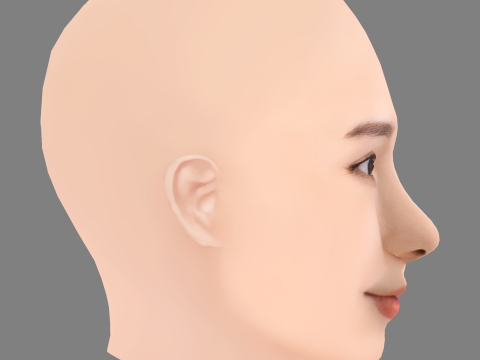 Tao Tsuchiya Head - No Hair - Low poly head for game Model 3D
