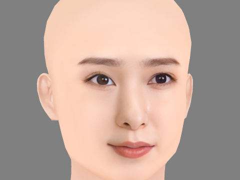 Tao Tsuchiya Head - No Hair - Low poly head for game Model 3D