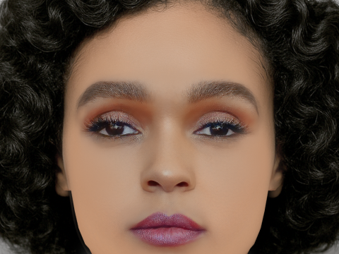 Janelle Monae Head - No Hair - Low poly head for game 3Dモデル