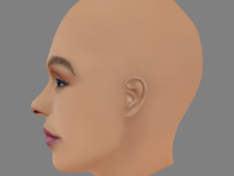 Janelle Monae Head - No Hair - Low poly head for game 3D Model