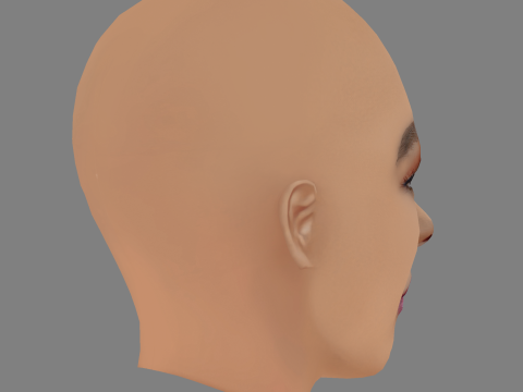 Janelle Monae Head - No Hair - Low poly head for game 3D Model