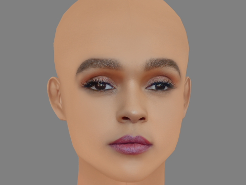 Janelle Monae Head - No Hair - Low poly head for game 3D Model