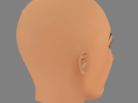 Kim Kardashian Head - No Hair - Low poly head for game 3D Model