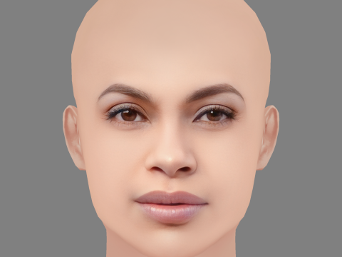 Rosario Dawson Head - No Hair - Low poly head for game 3D मॉडल