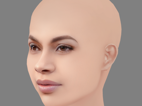Rosario Dawson Head - No Hair - Low poly head for game 3D मॉडल