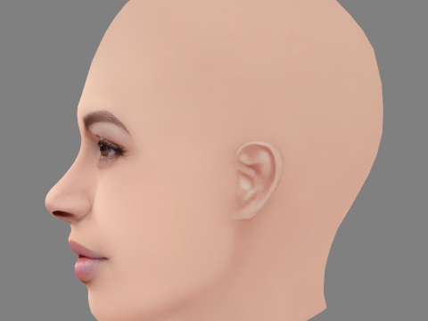 Rosario Dawson Head - No Hair - Low poly head for game 3D मॉडल