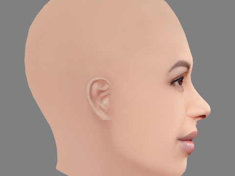 Rosario Dawson Head - No Hair - Low poly head for game 3D मॉडल
