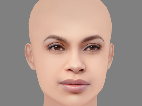 Rosario Dawson Head - No Hair - Low poly head for game 3D मॉडल