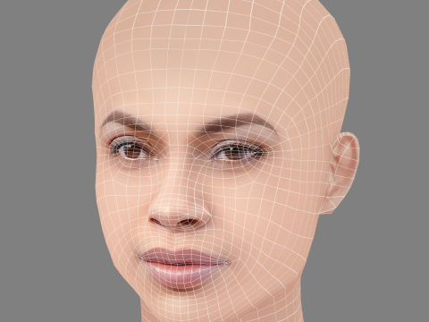 Rosario Dawson Head - No Hair - Low poly head for game 3D मॉडल
