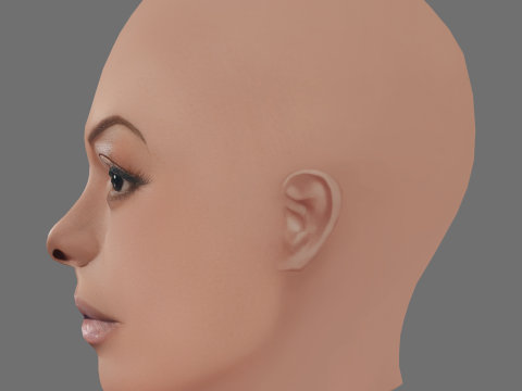 Taraji P Henson Head - No Hair - Low poly head for game Model 3D