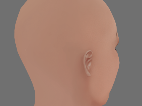 Taraji P Henson Head - No Hair - Low poly head for game Model 3D