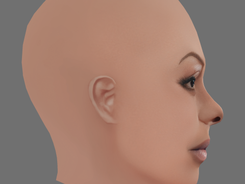 Taraji P Henson Head - No Hair - Low poly head for game Model 3D