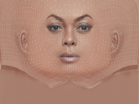 Taraji P Henson Head - No Hair - Low poly head for game Model 3D