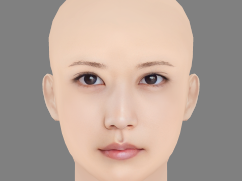 Kasumi Arimura Head - No Hair - Low poly head for game 3D Model