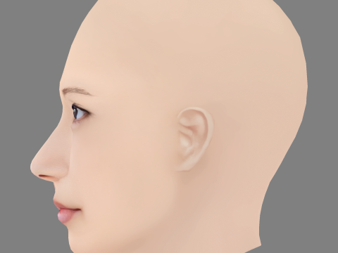Kasumi Arimura Head - No Hair - Low poly head for game 3D Model