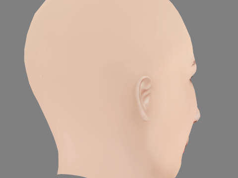 Kasumi Arimura Head - No Hair - Low poly head for game 3D Model