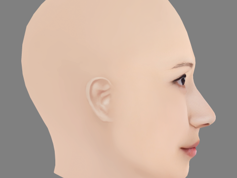 Kasumi Arimura Head - No Hair - Low poly head for game 3D Model