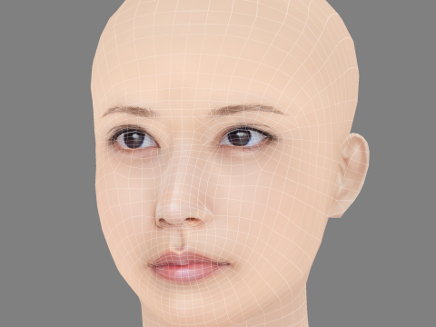 Kasumi Arimura Head - No Hair - Low poly head for game 3D Model