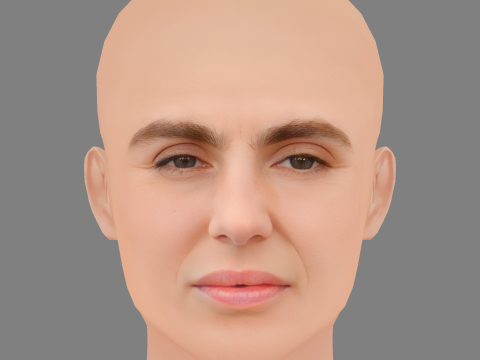 Głowa Victoria Carmen Sonne - No Hair - Głowa Low Poly do gry Model 3D