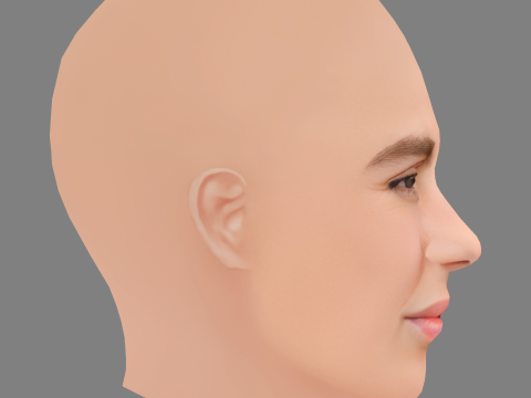 Głowa Victoria Carmen Sonne - No Hair - Głowa Low Poly do gry Model 3D