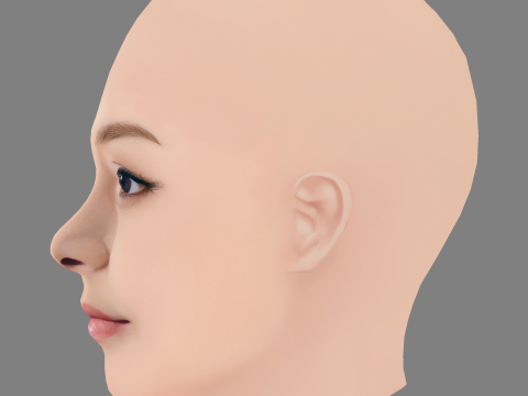 Głowa Tomomi Itano - No Hair - Głowa Low Poly do gry Model 3D