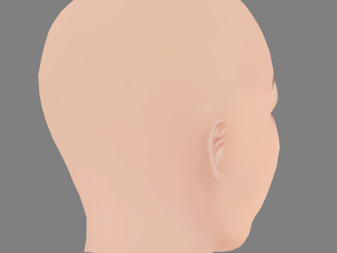 Głowa Tomomi Itano - No Hair - Głowa Low Poly do gry Model 3D