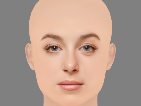 Victoria Guerra Head - No Hair - Low poly head for game Model 3D