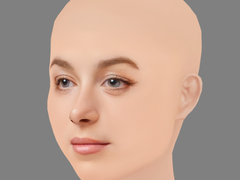 Victoria Guerra Head - No Hair - Low poly head for game Model 3D