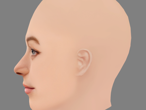 Victoria Guerra Head - No Hair - Low poly head for game Model 3D