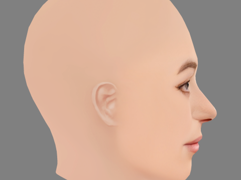 Victoria Guerra Head - No Hair - Low poly head for game Model 3D