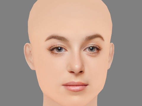 Victoria Guerra Head - No Hair - Low poly head for game Model 3D