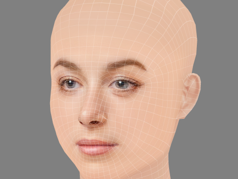 Victoria Guerra Head - No Hair - Low poly head for game Model 3D