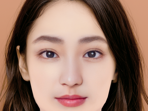Yuna Taira Head - No Hair - Low poly head for game 3Dモデル