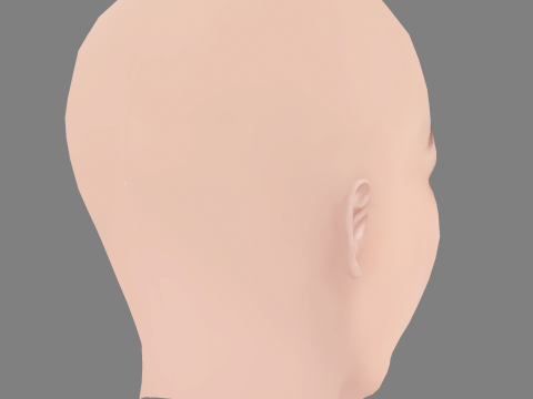 Yuna Taira Head - No Hair - Low poly head for game Modelo 3D