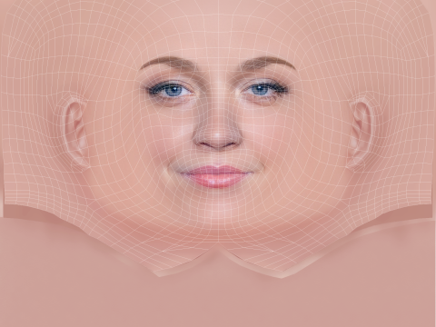 애비 엘리엇 헤드 - 머리카락 없음 - 게임용 로우 폴리 헤드 3D 모델