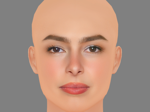 Addison Rae Head - No Hair - Low poly head for game 3D Model